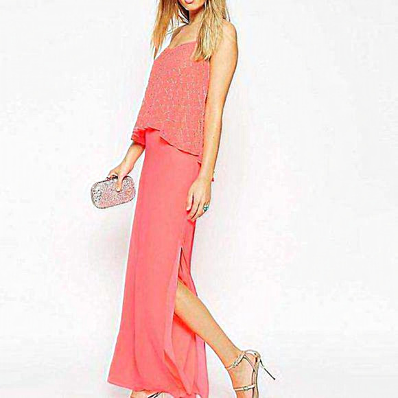 NWT Needle & Thread‎ Embellished Tiered Geo Maxi Dress Size 2 - Picture 1 of 8